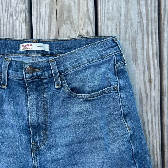 Signature By Levi Strauss‎ Men's Straight Flex Jeans W32xL32 Medium Wash Classic - Picture 3 of 13